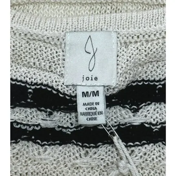 New $249 JOIE Crochet Knit Midi Dress Sleeveless Striped Ivory Coastal Chic M - Picture 12 of 15